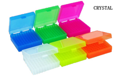 100-Cell Hinged Polypropylene Boxes for Cryovials