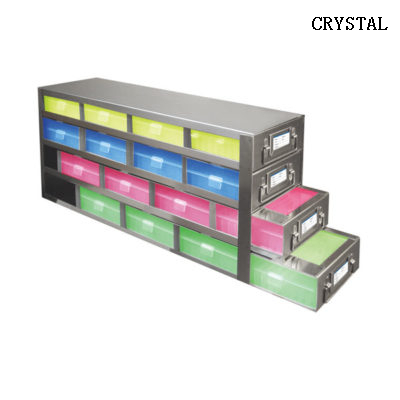 Upright Freezer Drawer Racks for 100-Cell Hinged Top Plastic Box