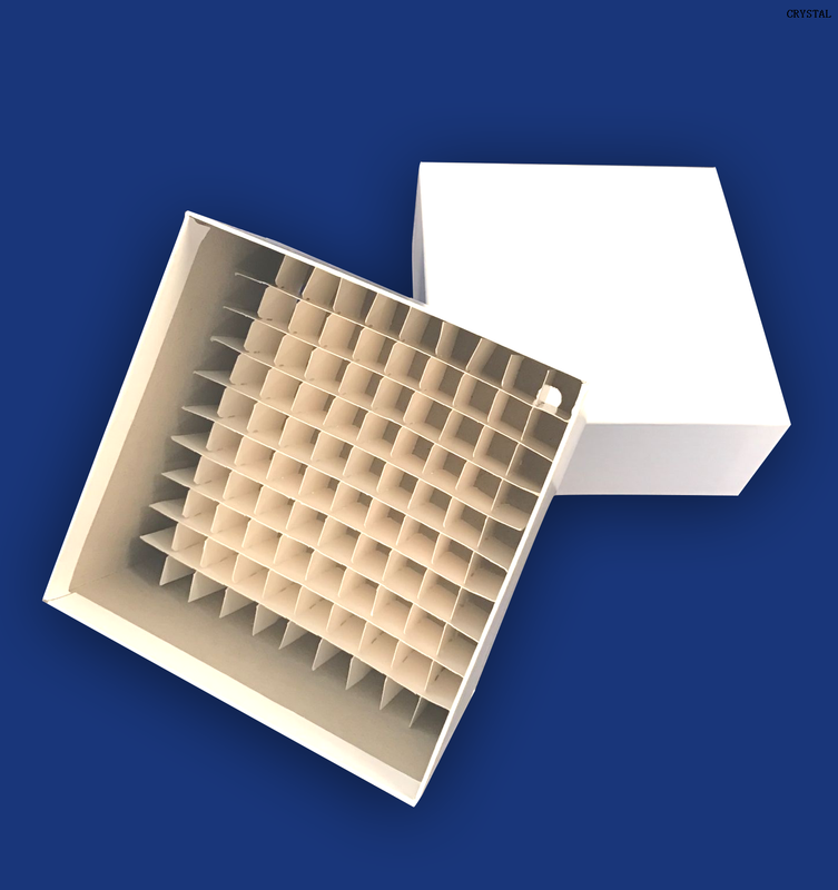 133*133*75mm Cardboard Cryobox 10x10 Grid